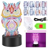 Zoyomax Geschenke für Mädchen 5 6 7 8 9 10 Jahre, Diamond Painting Kinder Spielzeug Geburtstag Kreative 3D Diamond Painting Nachtlicht Eule Weihnachten Geschenk für Kinder Mädchen ab 6-12 J