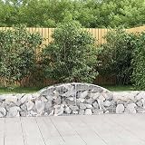FUDUGEHMIOFWFJJ pflanztrog,blumentopf Gross draussen,Gabionen mit Hochbogen 5 STK. 300x30x40/60 cm Verzinktes EisenGeeignet für Garten, Terrasse, Schlafzimmer, W