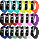 BANGTING 20 Stück Armband Kompatibel mit Xiaomi Mi Band 4 / Xiaomi Mi Band 3, Silikon Ersatzarmband für Mi Fit Band 4 NFC Ersatzbänder Miband 3 Armbänder Strap (20 Farben)
