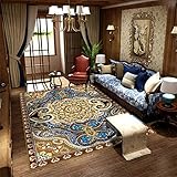AU-OZNER Teppich günstig Gelber Teppich, Anti bakterieller, wasch barer Couch Tisch, leicht zu Legen Teppich hochfloorteppiche, gelb, 180x250