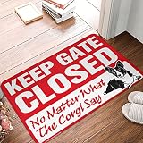 Cool Garage Stuff For Men Keep Gate Closed Noter What The Corgi Say Teppich Herren Zimmer Dekor Bauernhaus Küche Teppiche (Größe: 65 x 90 cm)