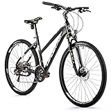 28 Zoll Crossrad Leader Fox Toscana Lady 27 Gang Disc schwarz Rh51