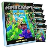 Generisch Panini Minecraft 3 Karten - Create Explore Survive Trading Cards (2023) - 1 Mappe + 5 Booster Sammelk