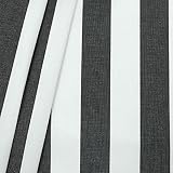 STOFFKONTOR Outdoor Stoff Markisenstoff - Outdoorstoff Meterware wasserabweisend - Sonnenschutz Stoff blickdicht und farbecht - Schwarz-Weiß