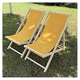 Strandschlinge Stuhl Set Terrasse Lounge Stuhl Relaxstuhl 2er Set Outdoor Liegestuhl Holz Klappbarer verstellbarer Rahmen Massivholz mit Leinwand 4 Ebenen Hö