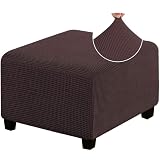 Stretch Hockerbezug Quadratisch 40x40/50x50/60x60 Hocker Fußstütze Schonbezug Ottoman Cover Ottomane Hocker Protector Hockerabdeckung Mit Elastischem Boden ( Color : #10 , Size : X-L (80-100cm/31-39