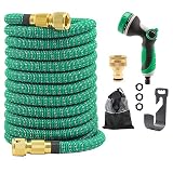 TIREX by xonic® Hochwertiger flexibler Gartenschlauch – dehnbarer Wasserschlauch mit robustem 3-fach Latexkern – leichter Flexi-Schlauch mit 10 verschiedenen Strahlarten (Grün, 7,5m)