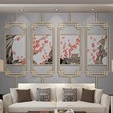 XLMING Pflaume Gemusterte Bordüre Light Luxury Gold Geprägte Linien Küche Esszimmer Arbeitszimmer Wohnzimmer TV Hintergrund Wand 3D Tapete-430cm×300