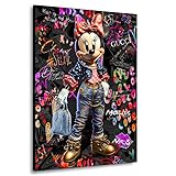 Kunstgestalten24 Leinwandbild Minnie Maus Street Pop Art Comic Bild Kunst Raum- u. Wanddek