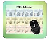YENDOSTEEN Mauspad mit Kalender 2025,Grüner Lichtfleck Ultraglatte Mauspads für Kabellose Maus,Laptop,Computer,PC-Büro,Z