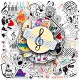 Musik Graffiti Aufkleber,Doyomtoy 100 Stück Musiknoten Aufkleber Wasserfeste Aufkleber Musik Geburtstag DIY für Gitarren Gepäck Auto Laptop Phone Aufkleb
