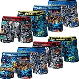 Pesail Jungen Boxershorts, 8er Pack, aus Modal-Baumwolle, Größen 110-176, Bequeme Retroshorts für Kinder, Unterhose ohne kratzenden Etiketten 146-152 8er Pack Farbmix 2