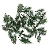Ideen mit Herz Deko-Tannenzweige | grün | 6,5 cm lang | 55 Stück | künstliche Tannenzweige | Adventskranz-Deko | Tannengrü