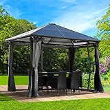 BRAST® Alu Pavillon Summerdream | viele Modelle & Farben | Größen 3x3m 3x4m | Moskitonetz | TÜV geprüft | wasserdicht | UV-Schutz | festes Dach | 3x3m G