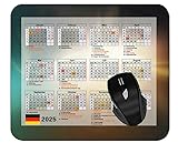 YENDOSTEEN Mauspad mit Kalender,2025,Helles,helles,grelles Solarlicht Ultraglatte Mauspads für Kabellose Maus,Laptop,Computer,PC-Büro,Z