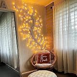 NEWNEN Zweige Lichter 144LEDs Lichterketten Warmweiß Lichterbaum mit Netzstrom Betriebene, Künstliche Lichterzweige für Ostern Innen Wanddeko Aesthetic Room Dé
