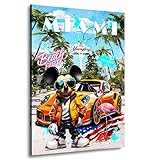 Kunstgestalten24 Leinwandbild Bad Micky Maus Miami Amerika Pop Art Comic Bild Kunst Raum- u. Wanddek