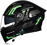 Bluetooth Integralhelm Motorradhelm Klapphelm mit Bluetooth mit Doppelvisier, ECE Zertifiziert Helm für Erwachsene Frauen Männer Hohe Qualität Helm A,XL59-60CM