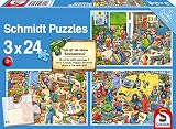 Schmidt Spiele 56417 Wo ist die kleine Bohrmaschine-3x24 Teile Kinderpuzzle, bunt,