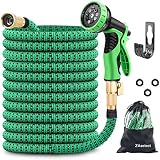ZAselect Gartenschlauch 150ft 45M, erweiterbar, stärkster Doppel-Latex-Innenschlauch, magischer Schlauch mit Sprühpistole mit 9 Funktionen und massiven Messingbeschlägen, erweiterte V