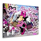 Kunstgestalten24 Leinwandbild Minnie Maus Dreams Pop Art Comic Bild Kunstdruck Wanddek