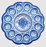 OLYMP Osterteller Blau Hristos Voskres auf 12 Eier und 1 Osterkuchen 30 x 30 cm,